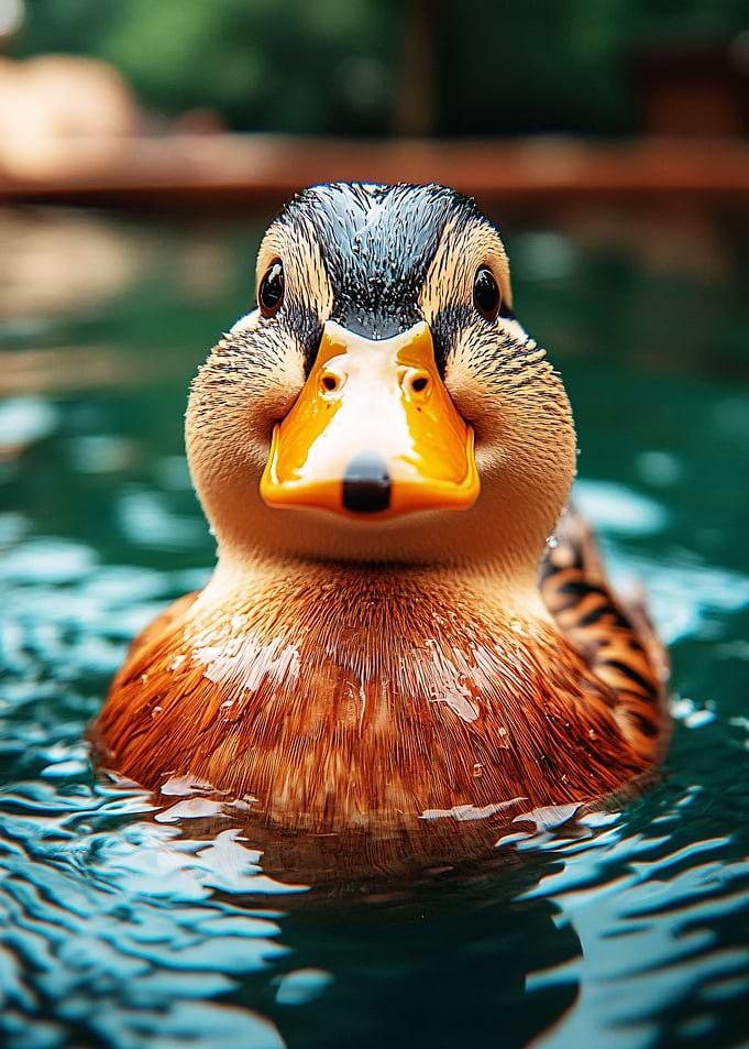 Close-up Portrait of a Mallard Duck