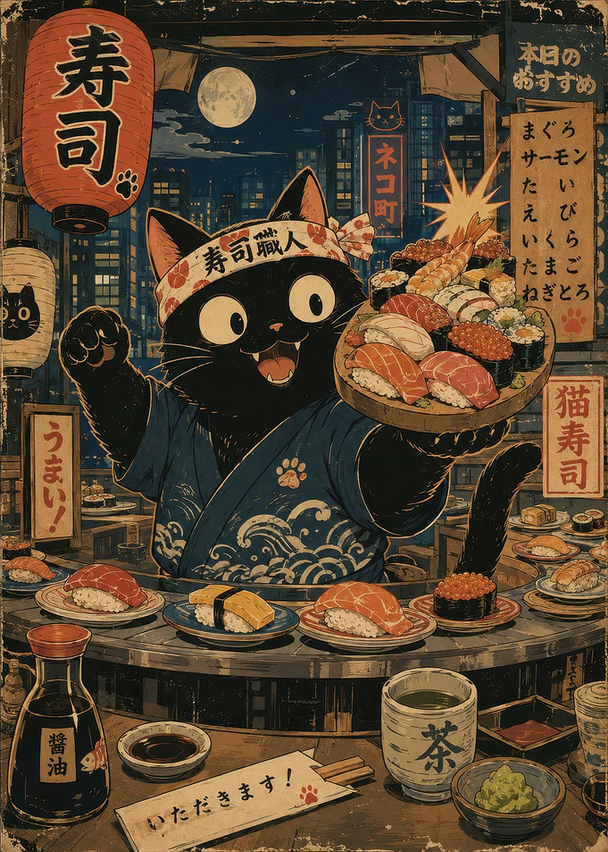 Black Cat Sushi Chef