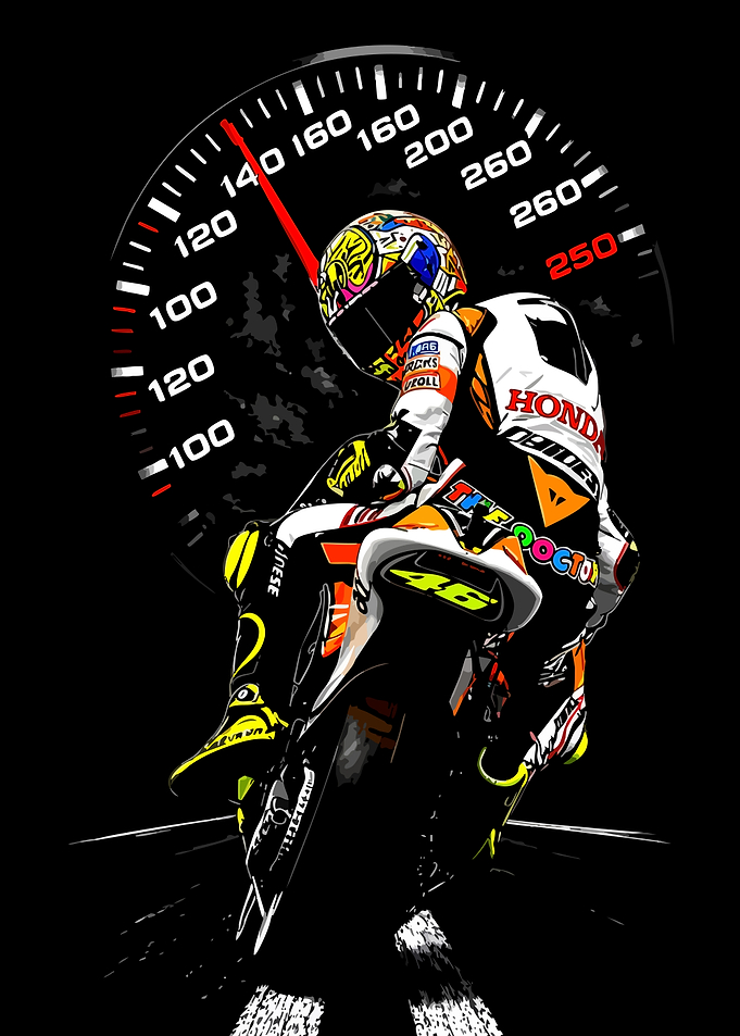 Valentino Rossi Motorcycle Racing Speed Art