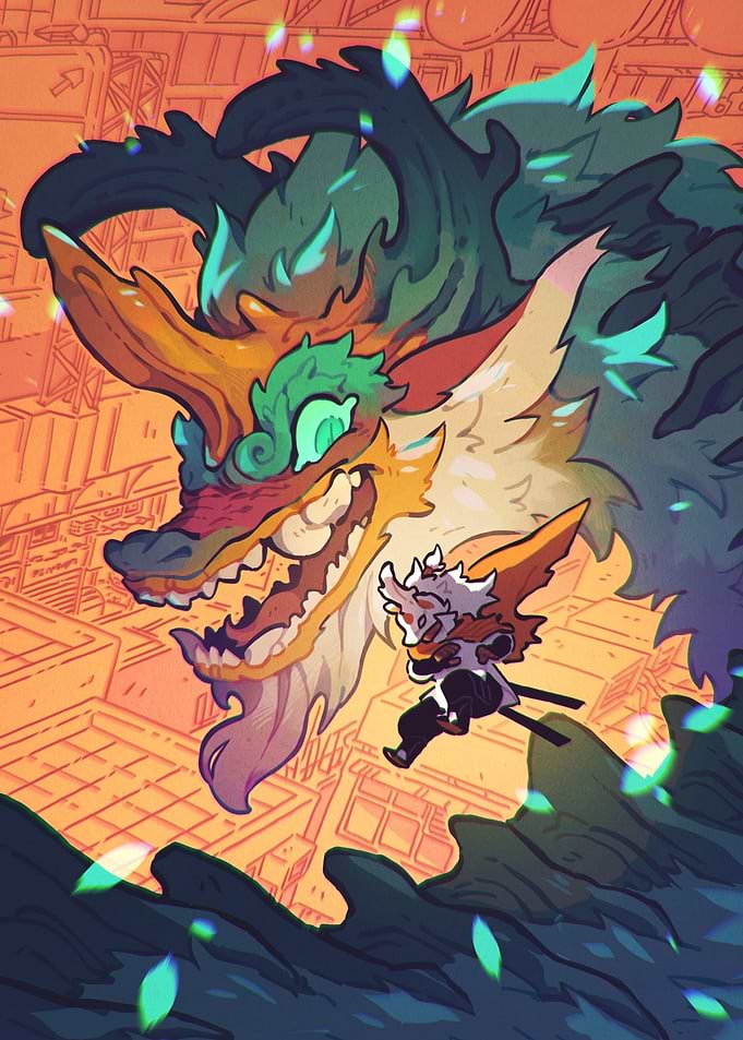 Anime Warrior and Dragon Spirit