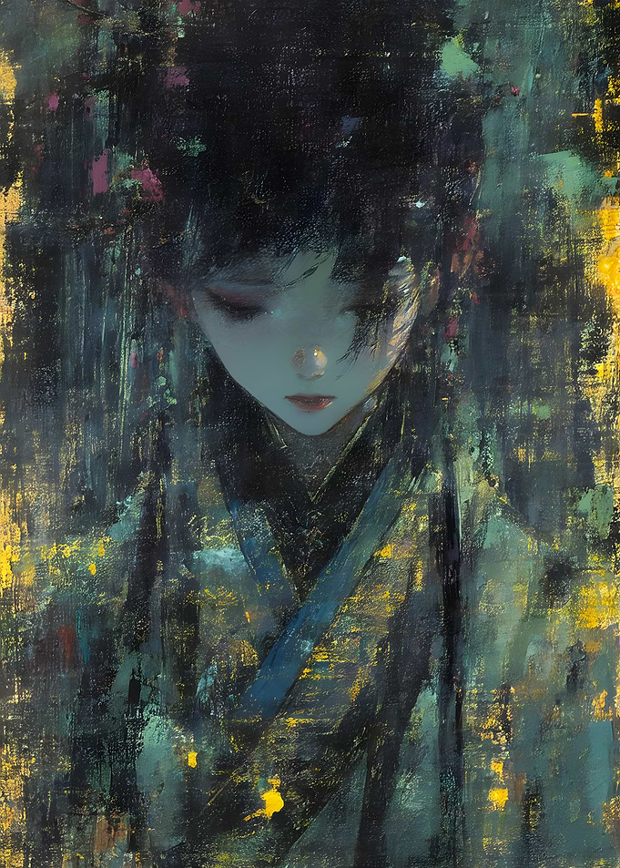Melancholic Portrait of a Young Woman