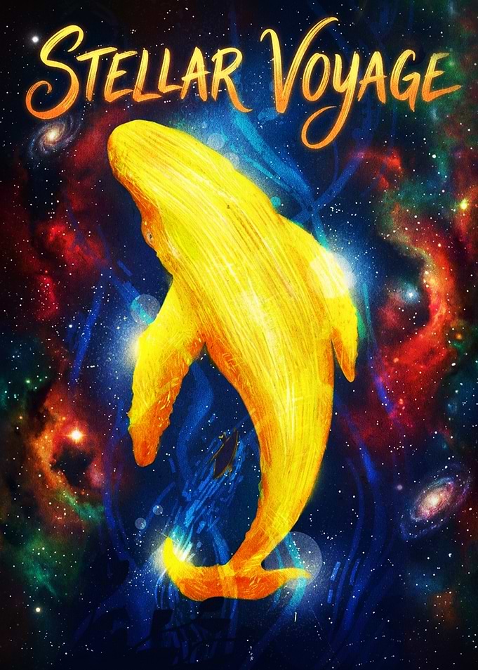 Stellar Voyage Cosmic Whale Art