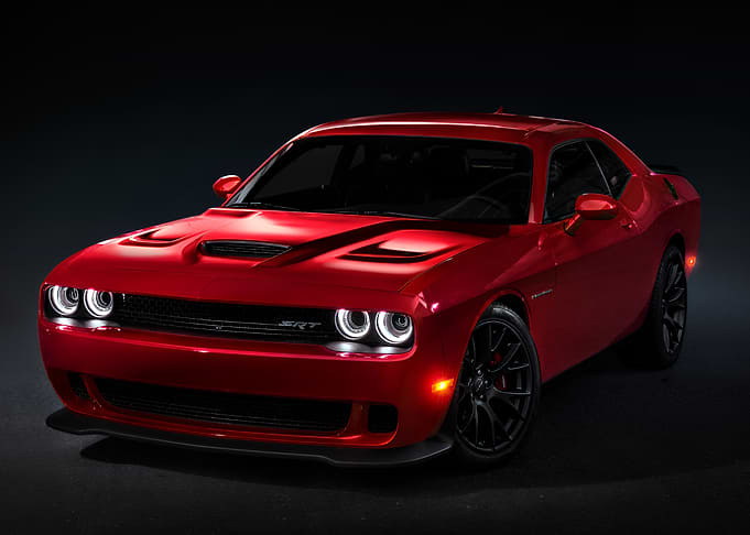 Red Dodge Challenger SRT Muscle Car