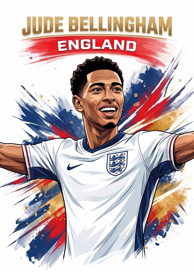 Jude Bellingham England Football Poster