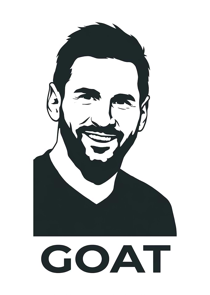 Lionel Messi GOAT Minimalist Portrait