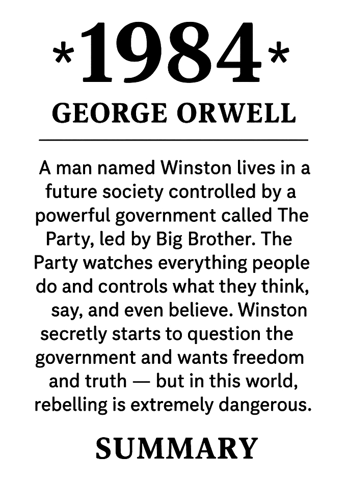 1984 George Orwell Book Summary