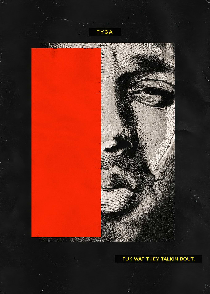 Tyga Minimalist Portrait Poster