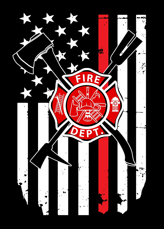 Thin Red Line Firefighter Flag Emblem
