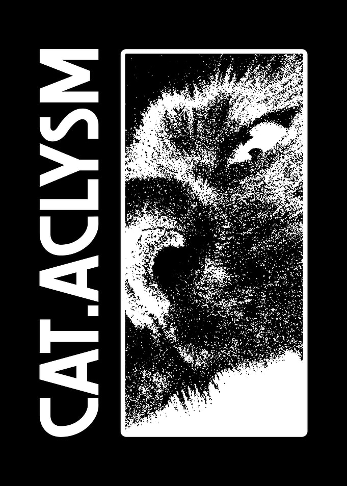 Cataclysm Cat Graphic Brutalism Design