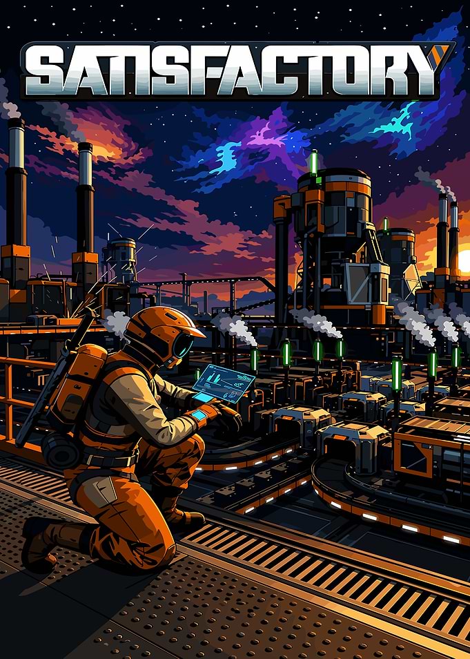 Satisfactory Game Industrial Factory Poster