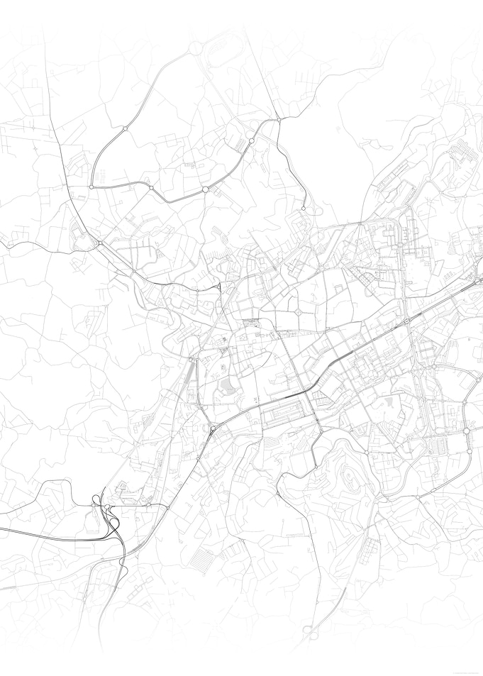 Minimalist City Street Map Print