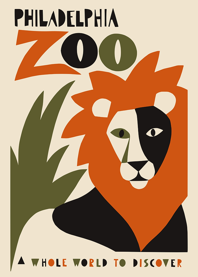 Philadelphia Zoo Vintage Style Poster