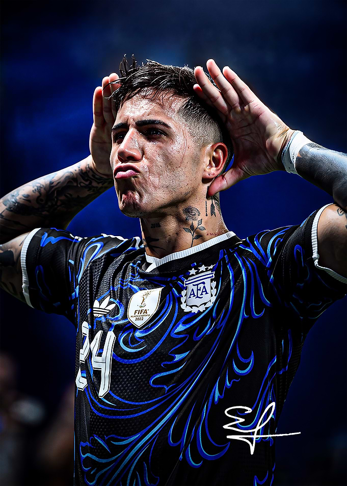 Enzo Fernandez Soccer Portrait