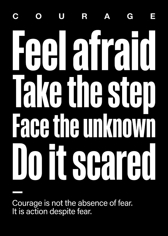 Courage Inspirational Quote Poster