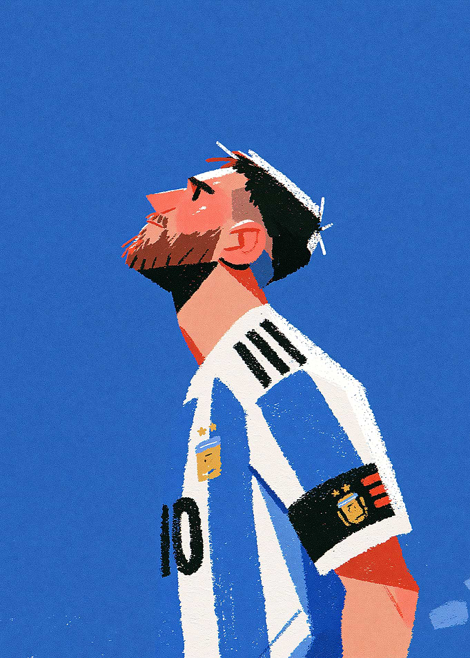 Lionel Messi Argentina Jersey Illustration