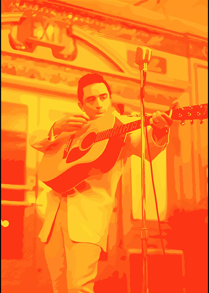 Johnny Cash Playing Acoustic Guitar