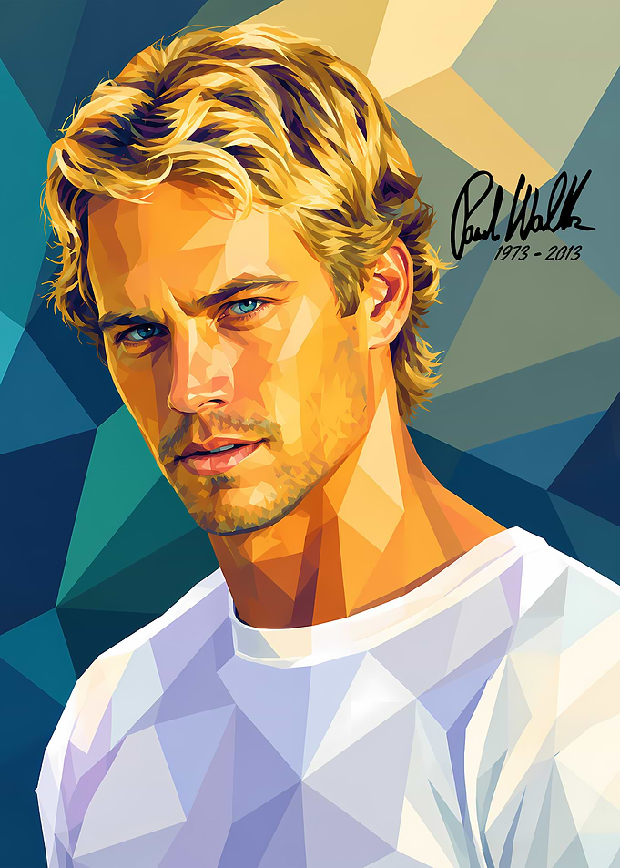 Paul Walker Low Poly Portrait