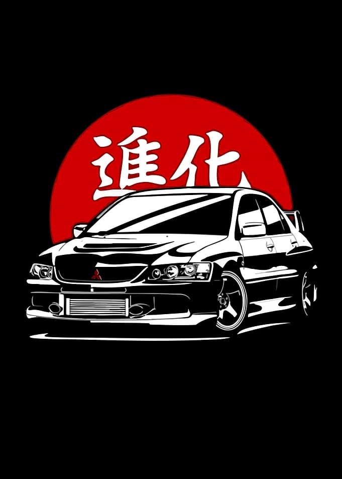 Mitsubishi Lancer Evolution Japanese Style Art