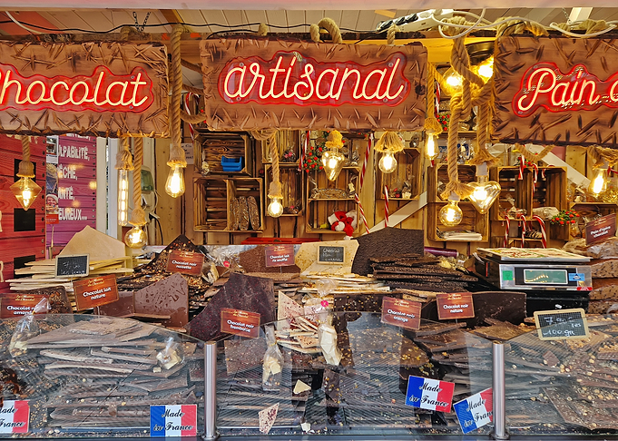 Artisanal Chocolate Stall at Christmas Market