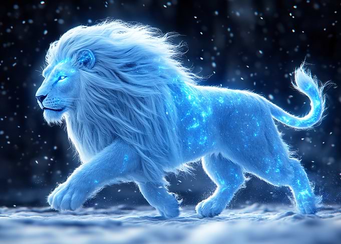 Glowing Celestial Ice Lion