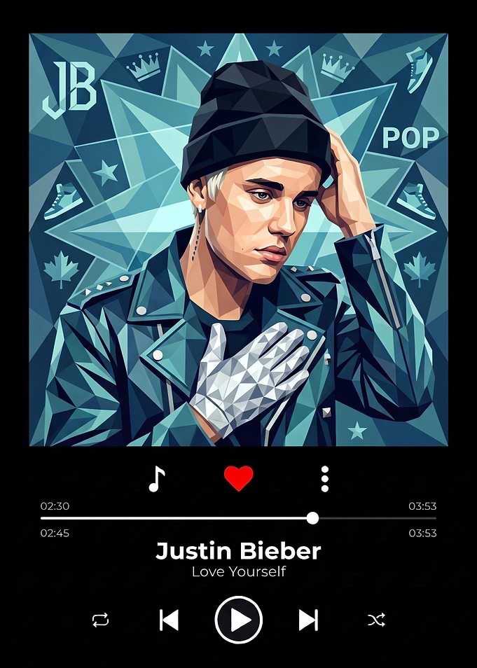 Justin Bieber Low Poly Music Player