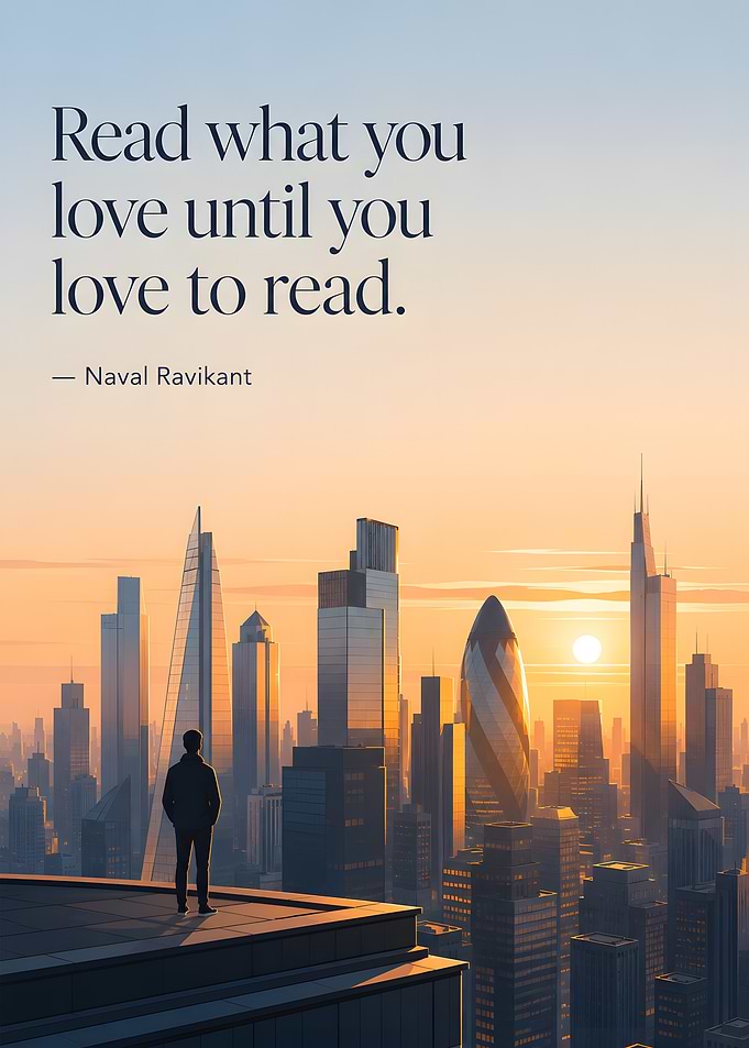 Inspirational Reading Quote Cityscape Poster