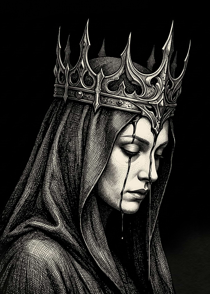 Dark Fantasy Queen with Crown