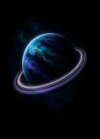 Cosmic Nebula Ringed Planet