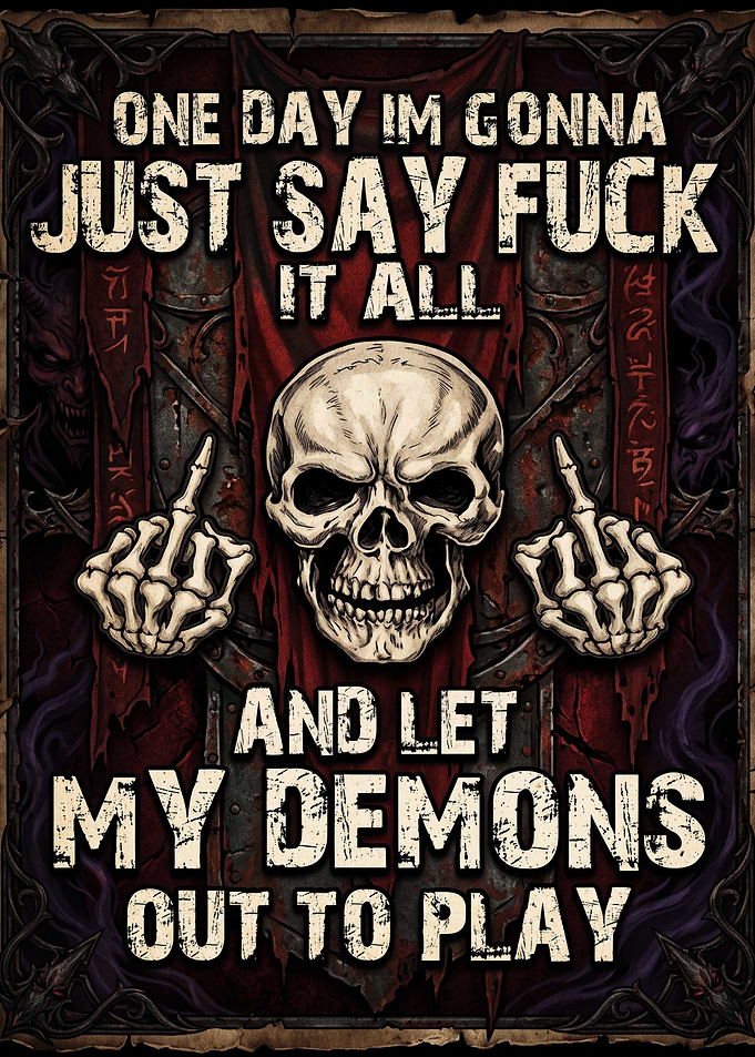 Skull and Demons Quote Poster