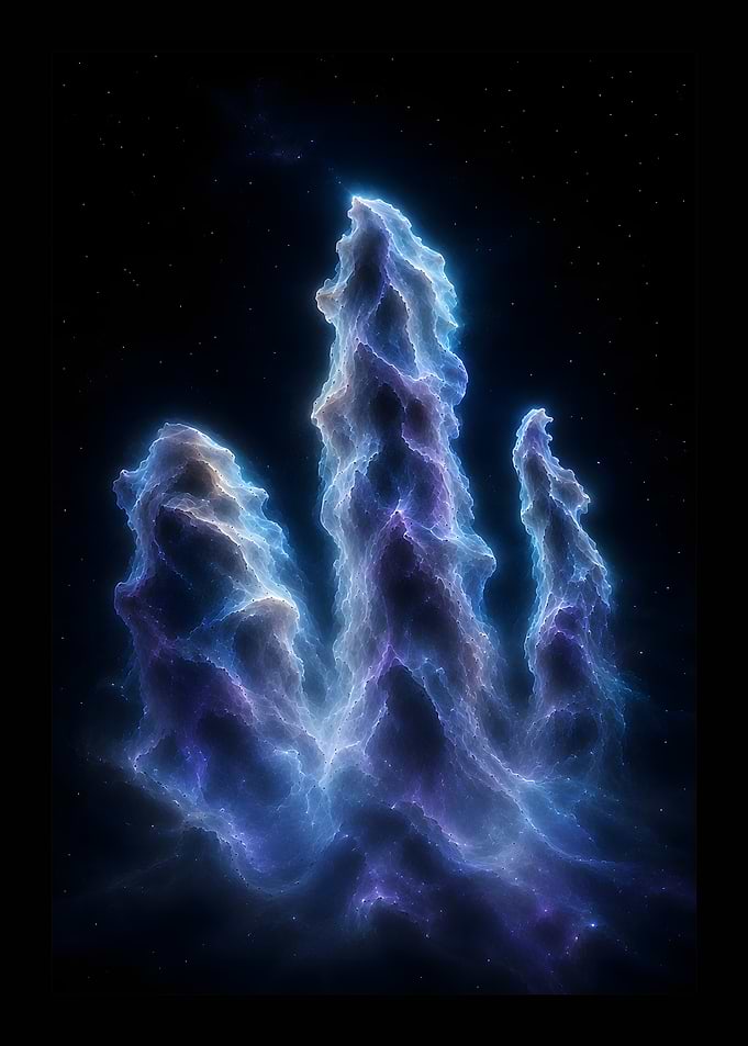 Ethereal Cosmic Nebula Pillars