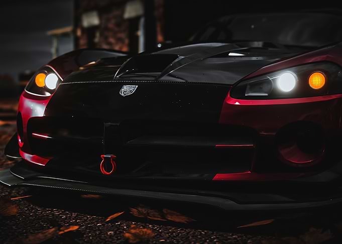 Aggressive Dodge Viper Front View