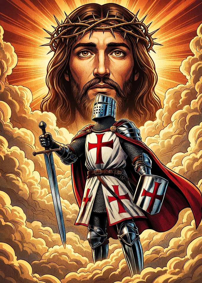 Jesus Christ and Crusader Knight