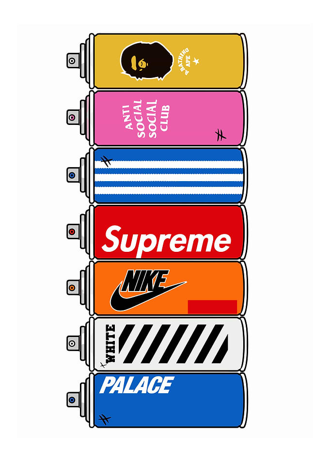Streetwear Brand Spray Paint Cans Illustration