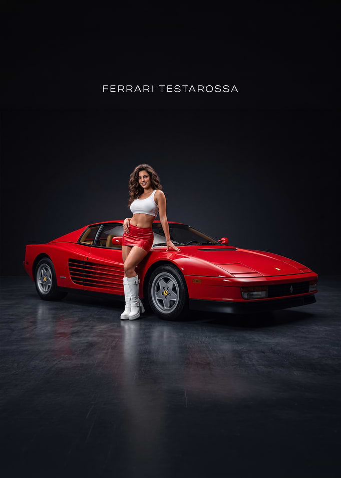Ferrari Testarossa Car Poster
