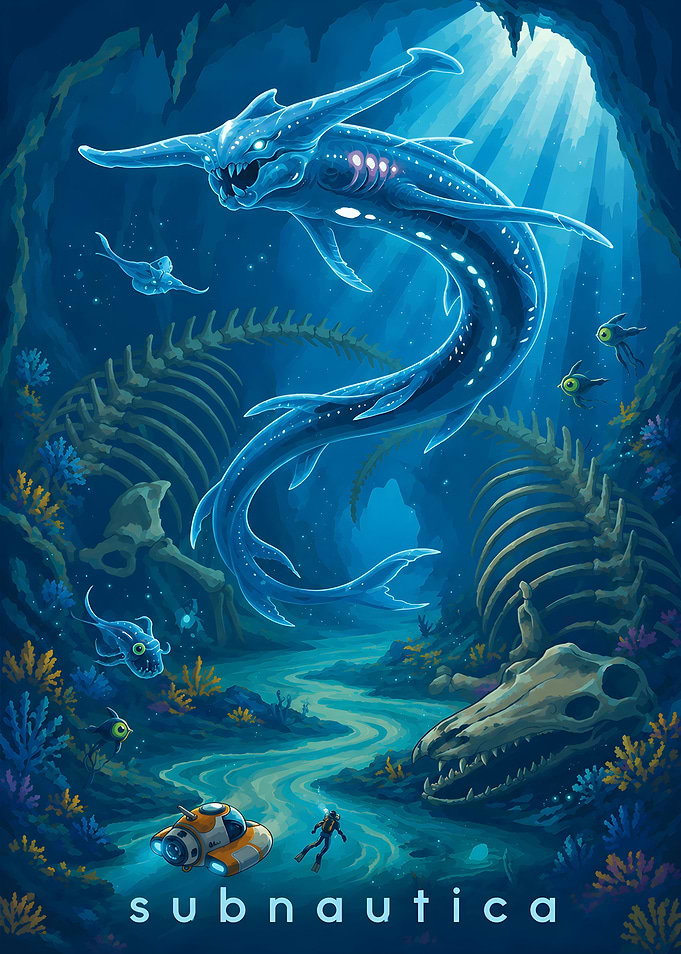Subnautica Underwater Exploration Poster