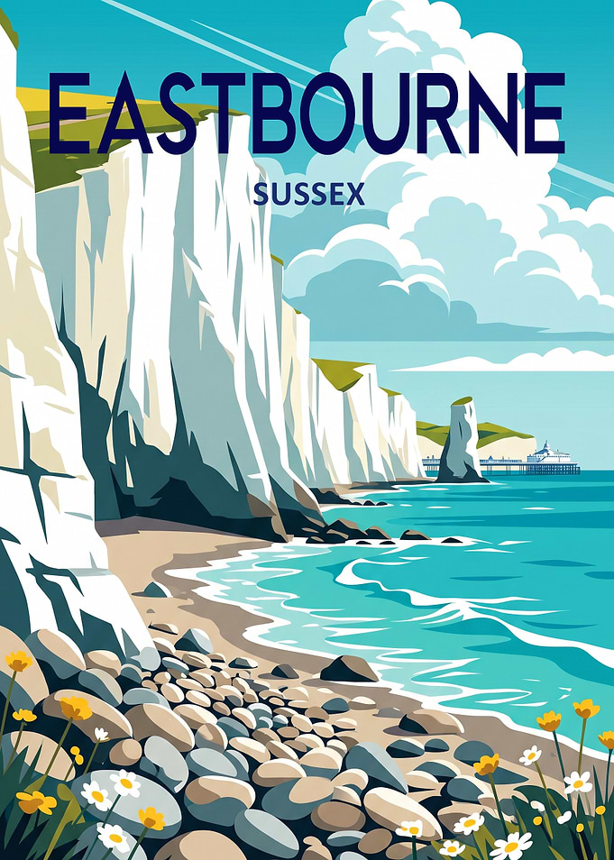 Eastbourne Sussex Vintage Travel Poster
