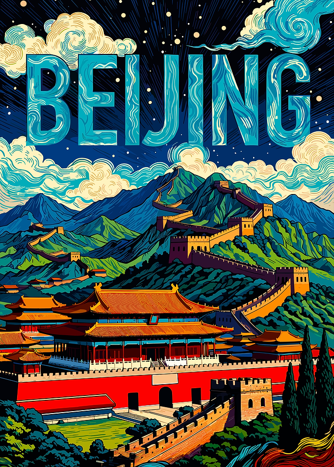 Beijing China Travel Poster Art