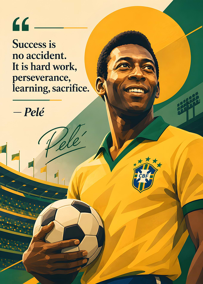 Pelé Inspirational Soccer Poster