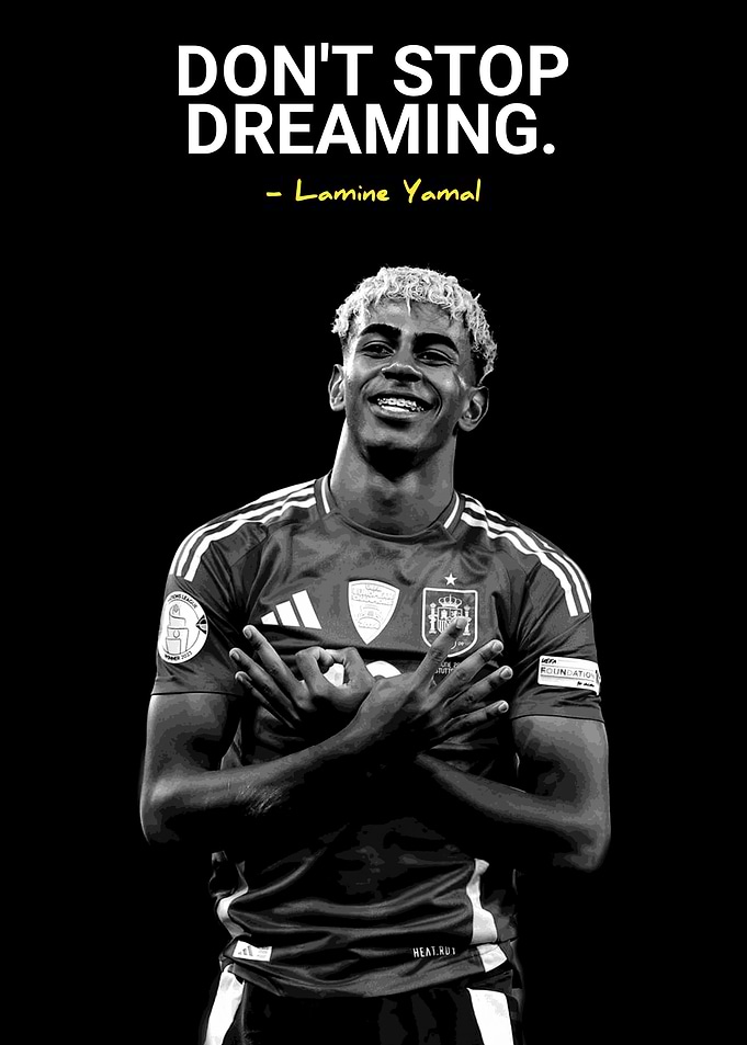 Lamine Yamal Inspirational Football Poster
