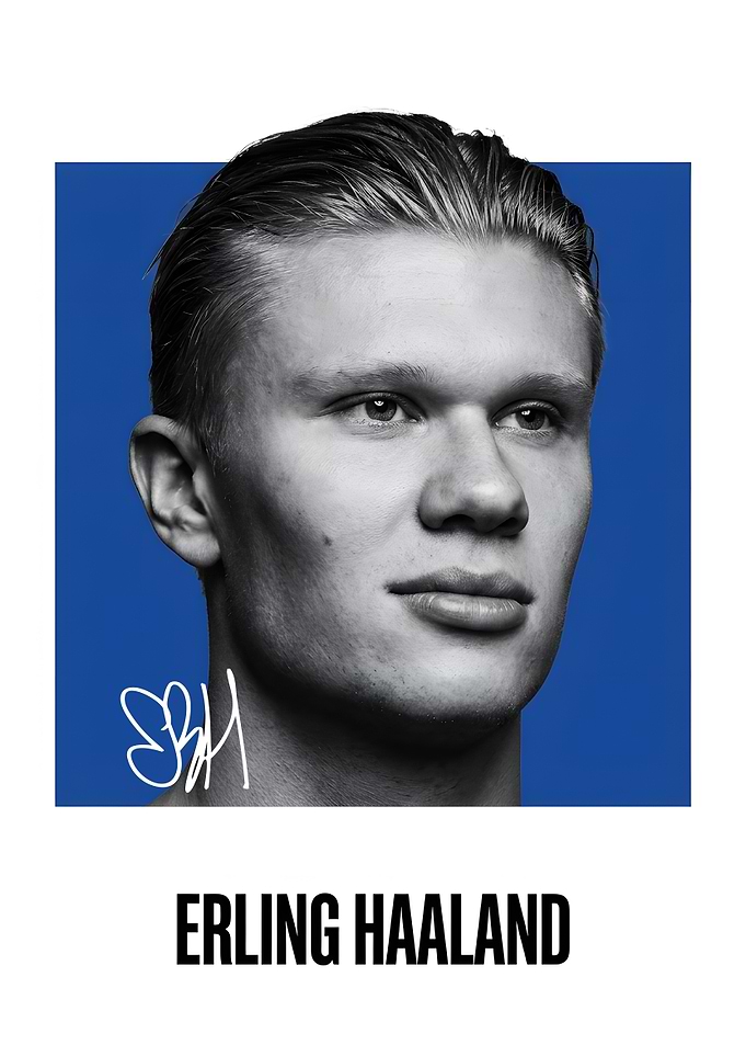 Erling Haaland Portrait Poster