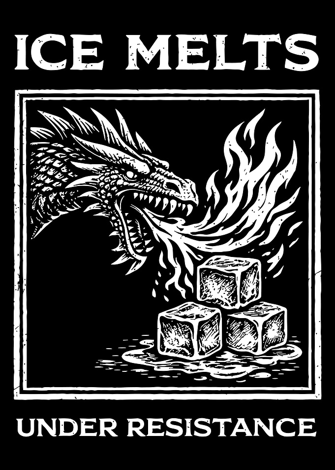 Dragon Melting Ice Cubes Graphic