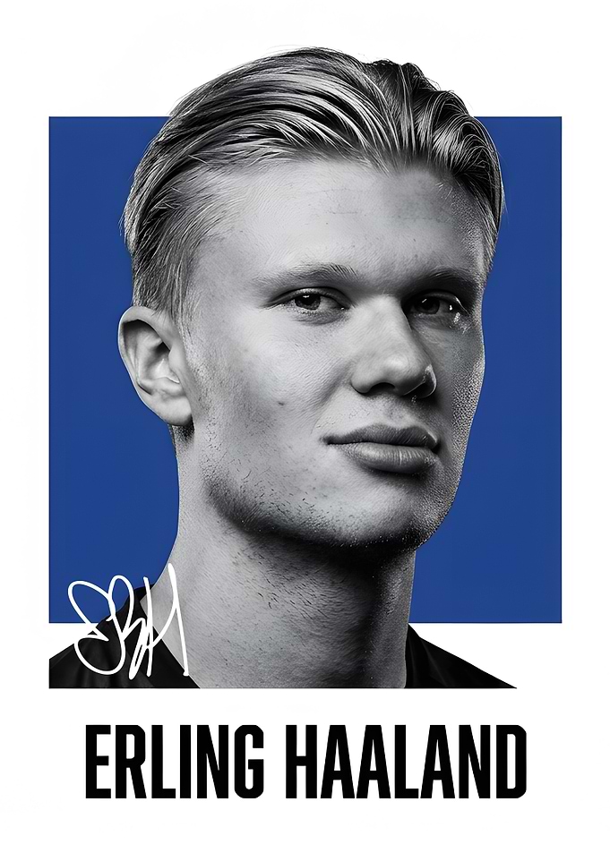 Erling Haaland Portrait Poster