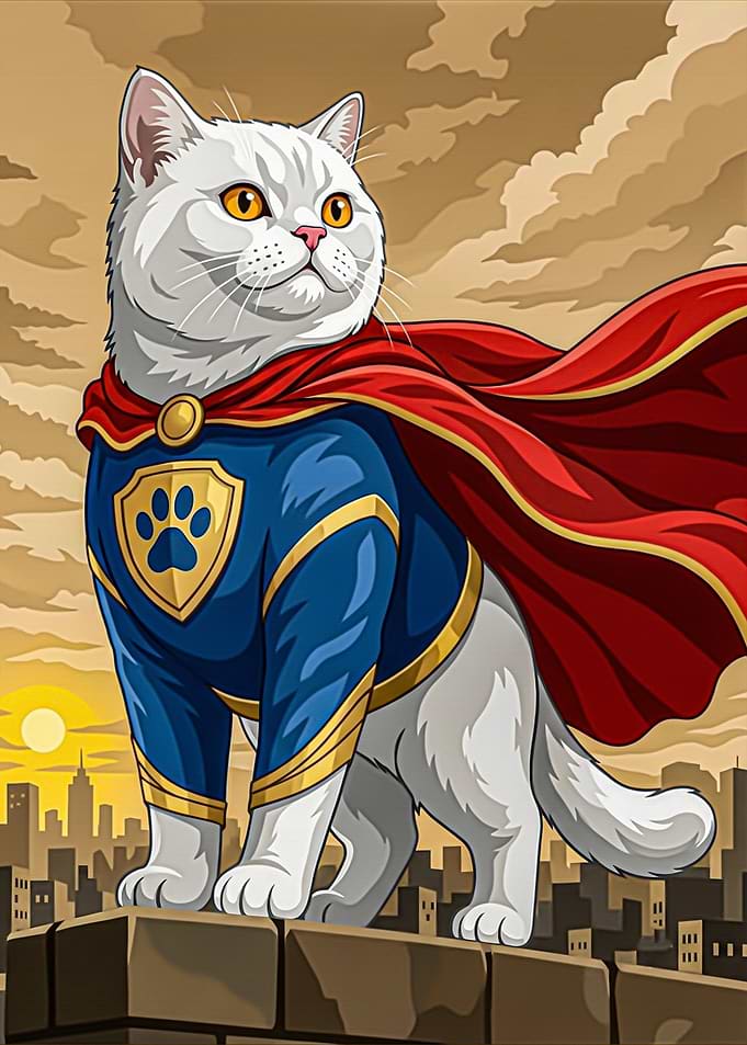 Superhero Cat Guardian of the City