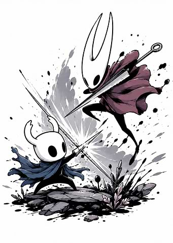 Hollow Knight and Hornet Duel