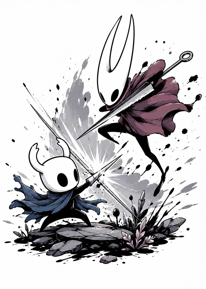 Hollow Knight and Hornet Duel