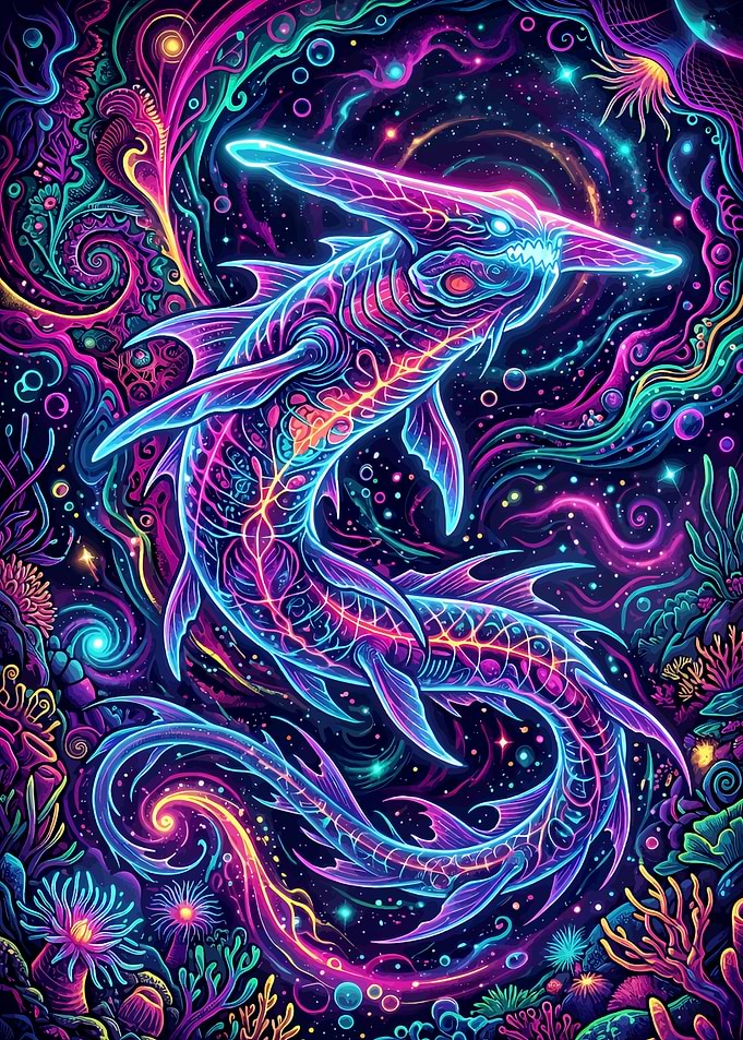 Neon Psychedelic Ghost Leviathan