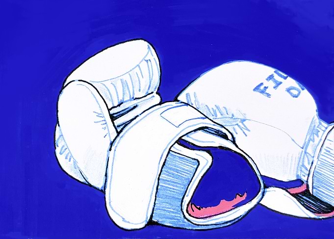 White Boxing Gloves Illustration