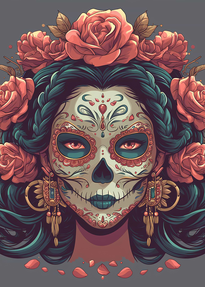 Day of the Dead Sugar Skull Portrait