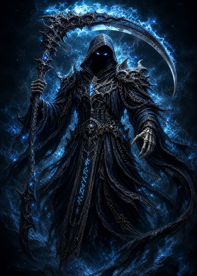 Dark Fantasy Grim Reaper Scythe Warrior