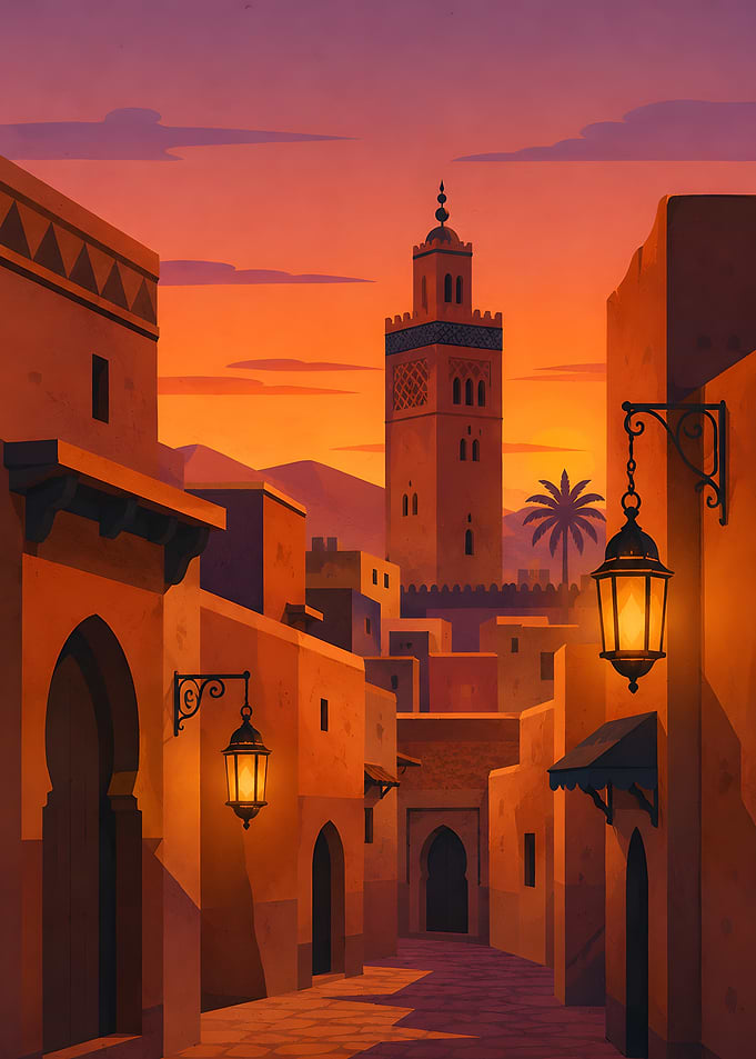 Sunset in a Moroccan City